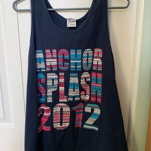 Navy Graphic Tank Top